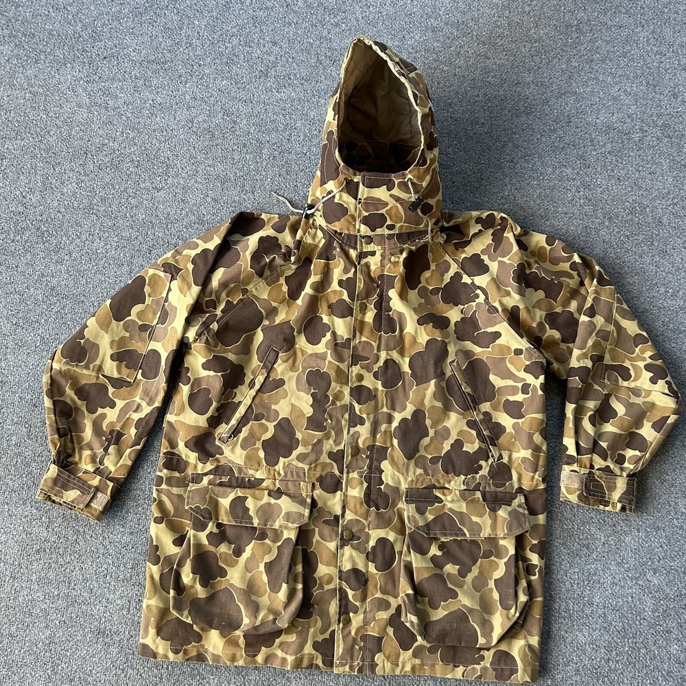 Mountn Prairie Jacket Men Large‎ Brown Duck Camo Waterproof Winter Coat Hooded